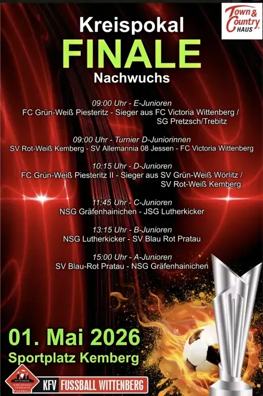 Pokalfinale am 1. Mai in Kemberg!
